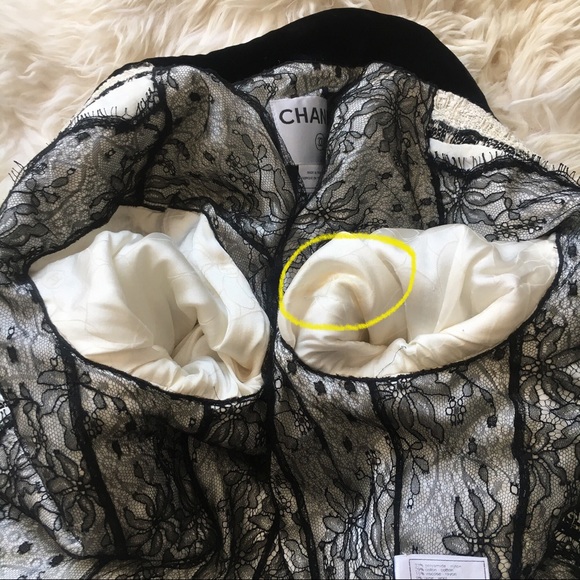 Chanel 04A black white lace lining jacket 40 - Picture 6 of 12